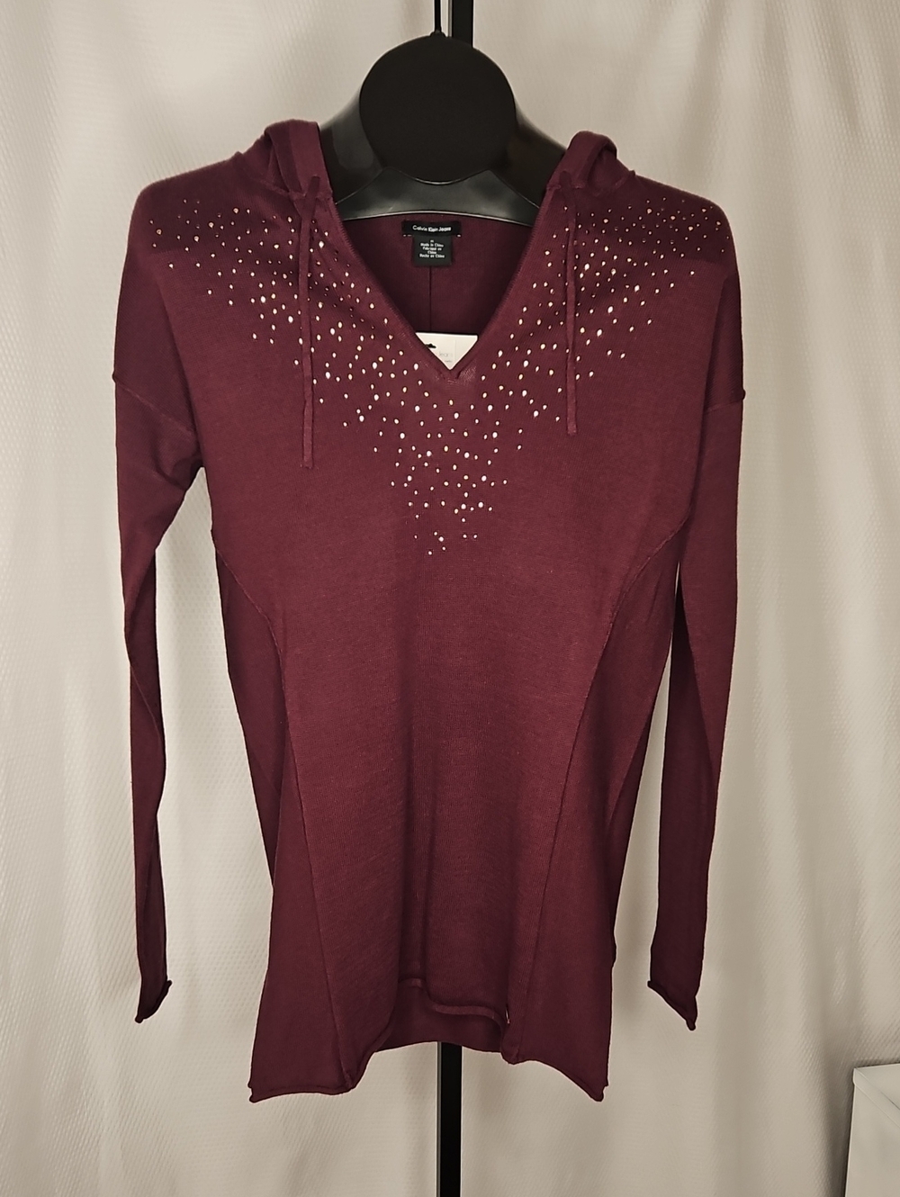 Calvin Klein Jeans Hooded Studded Top
